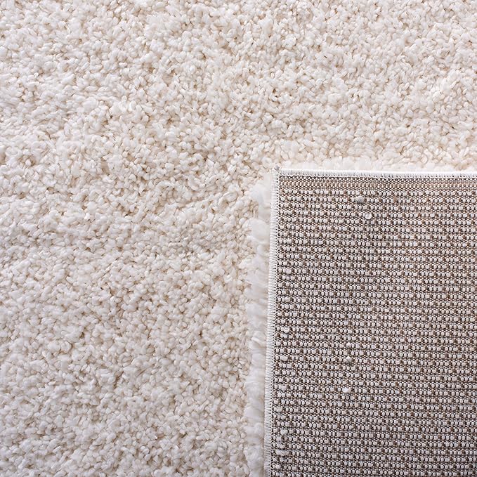 SAFAVIEH Fontana Shag Collection Runner Rug - 2'3" x 14', Ivory, Solid Design, Non-Shedding & Easy Care, 2-inch Thick Ideal for High Traffic Areas in Living Room, Bedroom (FNT800A)