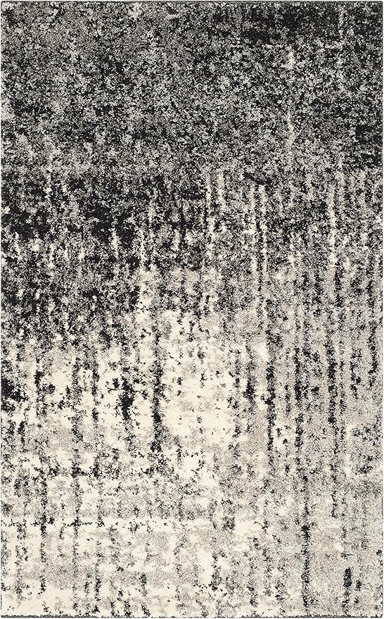 SAFAVIEH Retro Collection Accent Rug - 2' x 3', Black & Light Grey, Modern Abstract Design, Non-Shedding & Easy Care, Ideal for High Traffic Areas in Entryway, Living Room, Bedroom (RET2770-9079)