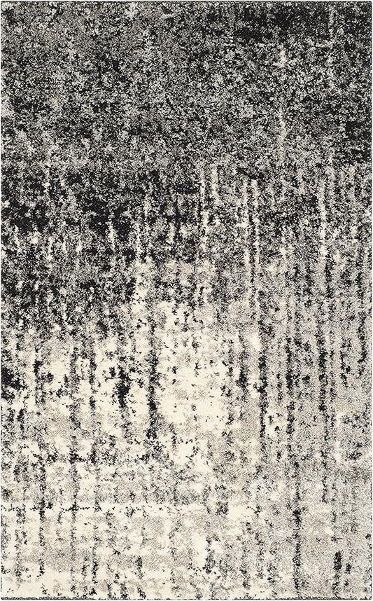 SAFAVIEH Retro Collection Accent Rug - 2' x 3', Black & Light Grey, Modern Abstract Design, Non-Shedding & Easy Care, Ideal for High Traffic Areas in Entryway, Living Room, Bedroom (RET2770-9079)