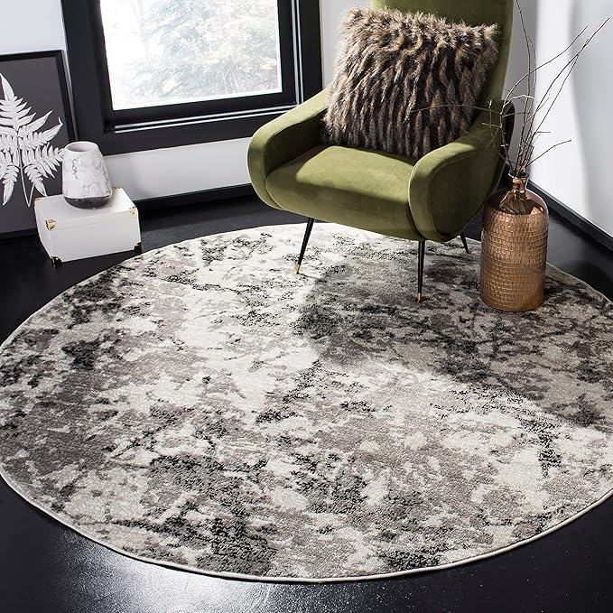 SAFAVIEH Skyler Collection 3' x 5' Pink / Ivory SKY186N Modern Abstract Non-Shedding Living Room Bedroom Accent Rug