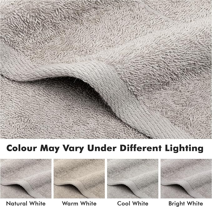 100% Cotton Hand Towels for Bathroom – Soft & Absorbent Towel Set– Pack of 6 Small Towel (34x20in) – Quick Dry Luxury Cotton Hand Towels – Light Grey