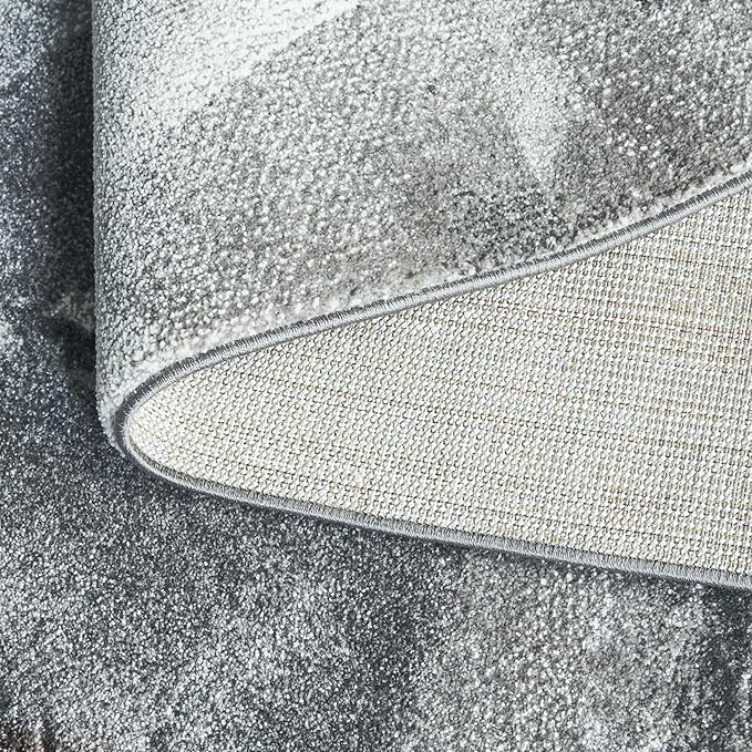SAFAVIEH Porcello Collection Area Rug - 7' Square, Ivory & Grey, Modern Abstract Design, Non-Shedding & Easy Care, Ideal for The Living Room, Dining Room Bedroom (PRL6937F)