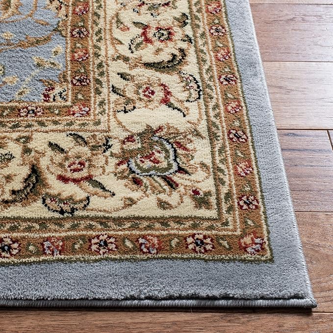 SAFAVIEH Lyndhurst Collection Area Rug - 8' x 11', Light Blue & Ivory, Traditional Oriental Design, Non-Shedding & Easy Care, Ideal for High Traffic Areas in Living Room, Bedroom (LNH312B)