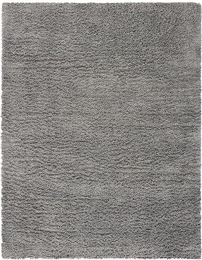 SAFAVIEH Area Rug 8x10 - August Shag Collection - Large - Grey, Solid Pattern, Non-Shedding & Easy Cleaning, Plush Thick Pile, Ideal for Living Room, Bedroom, Dining Space (AUG200F)