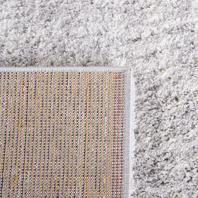 SAFAVIEH Berber Shag Collection Area Rug - 10' Square, Grey & Ivory, Plush Thick Pile, Ideal for Living Room, Bedroom, Dining Space (BER563G)