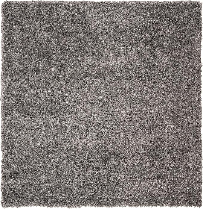 SAFAVIEH Fontana Shag Collection Area Rug - 3' Square, Silver, Non-Shedding & Easy Cleaning, Plush Thick Pile, Ideal for Living Room, Bedroom, Dining Space (FNT800G)