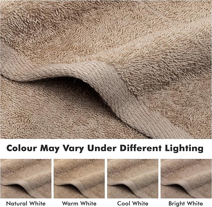 100% Cotton Hand Towels for Bathroom – Soft & Absorbent Towel Set– Pack of 6 Small Towel (34x20in) – Quick Dry Luxury Cotton Hand Towels – Beige