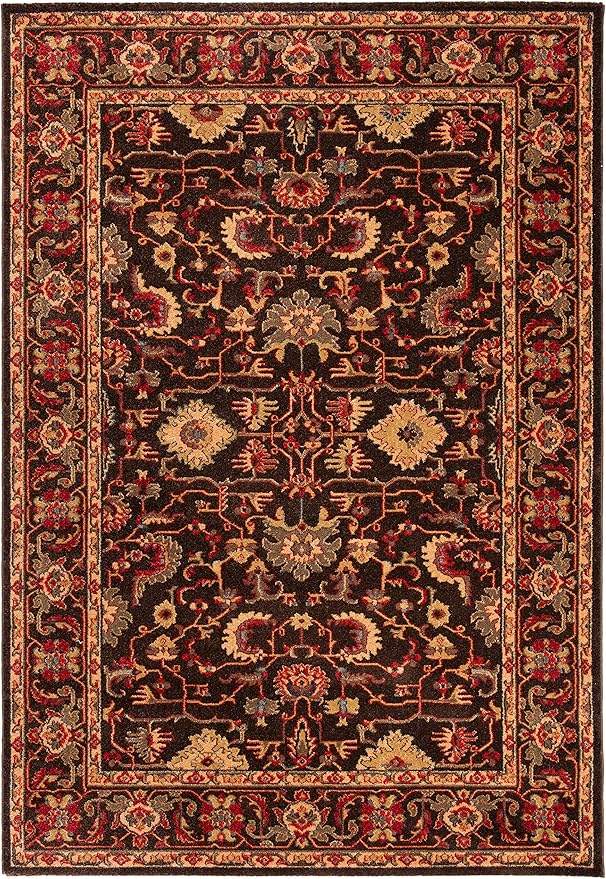 SAFAVIEH Mahal Collection Area Rug - 5'1" x 7'7", Brown & Beige, Traditional Oriental Design, Non-Shedding & Easy Care, Ideal for High Traffic Areas in Living Room, Bedroom (MAH693T)
