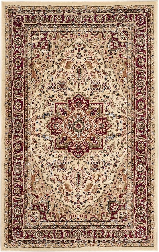 SAFAVIEH Lyndhurst Collection Accent Rug - 2'3" x 4', Ivory & Red, Traditional Oriental Design, Non-Shedding & Easy Care, Ideal for High Traffic Areas in Entryway, Living Room, Bedroom (LNH330A)