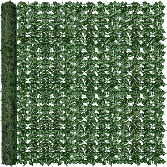 Artificial Ivy Privacy Fence Wall Screen: 6FT x12FT UV-Anti Faux Greenery Backdrop Ivy Vine Leaf Hedges Fence Panels for Patio, Balcony, Garden, Backyard Indoor Outdoor Green Wall Decor