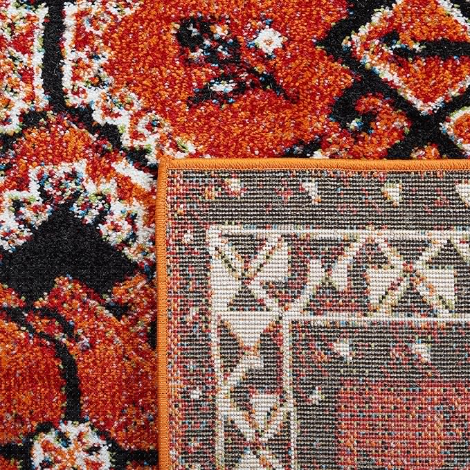 SAFAVIEH Area Rug 8x10 - Vintage Hamadan Collection - Large - Orange & Red, Oriental Traditional Persian Design, Non-Shedding & Easy Cleaning, Ideal for Living Room, Bedroom, Dining Space (VTH293P)