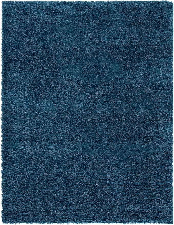 SAFAVIEH August Shag Collection Area Rug - 9' x 12', Navy, Solid Design, Non-Shedding & Easy Care, 1.5-inch Thick Ideal for High Traffic Areas in Living Room, Bedroom (AUG200M)