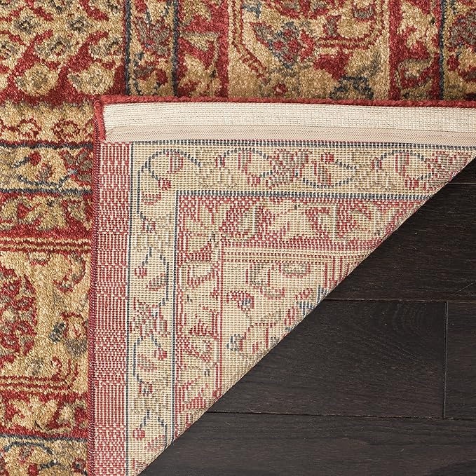 SAFAVIEH Mahal Collection Runner Rug - 2'2" x 22', Red & Natural, Traditional Oriental Design, Non-Shedding & Easy Care, Ideal for High Traffic Areas in Living Room, Bedroom (MAH697A)