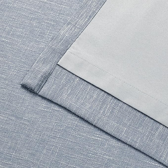 Vision Home Chambray Blue Pinch Pleated Full Blackout Curtains Room Darkening Window Curtains for Living Room Bedroom Thermal Insulated Pinch Pleat Blue Drapes with Hooks Back Tab 2 Panel 40" Wx108 L