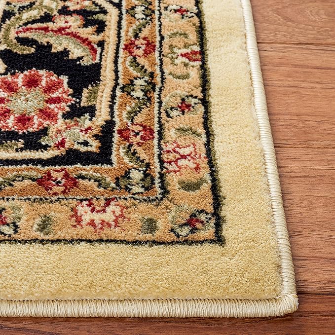 SAFAVIEH Lyndhurst Collection Runner Rug - 2'3" x 8', Beige & Black, Traditional Oriental Design, Non-Shedding & Easy Care, Ideal for High Traffic Areas in Living Room, Bedroom (LNH330C)