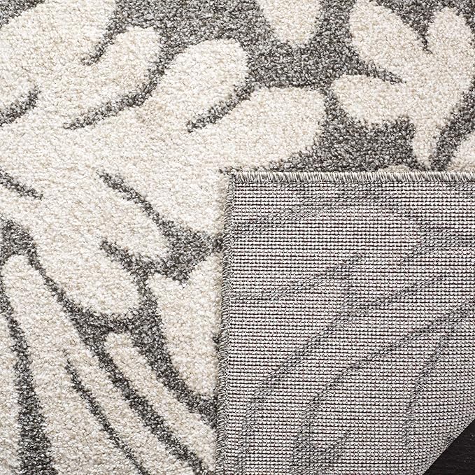 SAFAVIEH Amherst Collection Accent Rug - 3' x 5', Dark Grey & Beige, Floral Design, Non-Shedding & Easy Care, Ideal for High Traffic Areas in Entryway, Living Room, Bedroom (AMT425R)