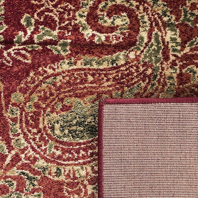 SAFAVIEH Lyndhurst Collection Runner Rug - 2'3" x 12', Red & Multi, Traditional Paisley Design, Non-Shedding & Easy Care, Ideal for High Traffic Areas in Living Room, Bedroom (LNH224B)