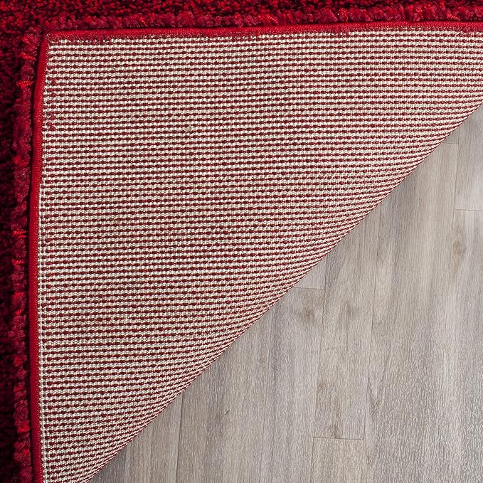 SAFAVIEH Santa Monica Shag Collection 4' x 6' Red SGN725 Solid Non-Shedding Living Room Bedroom Dining Room Entryway Plush 2-inch Thick Area Rug