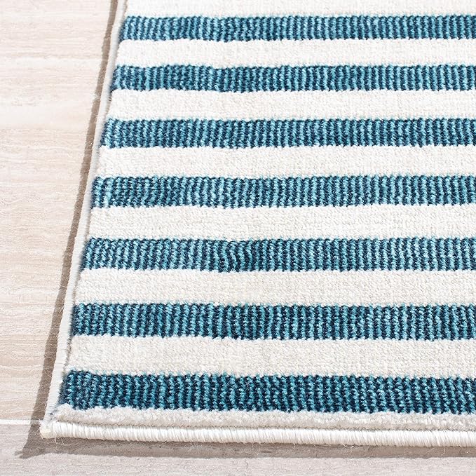 SAFAVIEH Orwell Collection Area Rug - 5'3" Square, Rust & Yellow, Mid-Century Modern Abstract Design, Non-Shedding & Easy Care, Ideal for High Traffic Areas in Living Room, Bedroom (ORW368P)
