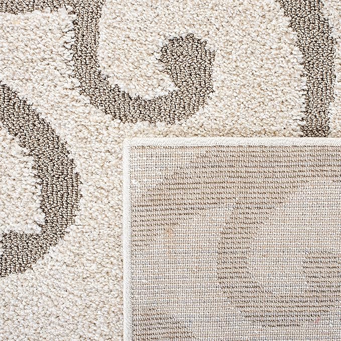 SAFAVIEH Area Rug 9x12 - Florida Shag Collection - Large - Ivory & Beige, Scroll Design, Non-Shedding & Easy to Clean, High-Low Plush Pile, Ideal for Living Room, Bedroom, Dining Space (SG455-13LT)