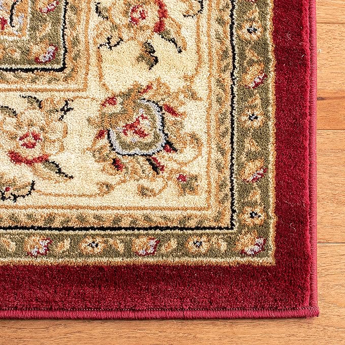 SAFAVIEH Lyndhurst Collection Area Rug - 10' x 14', Red & Ivory, Traditional Oriental Design, Non-Shedding & Easy Care, Ideal for High Traffic Areas in Living Room, Bedroom (LNH312A)