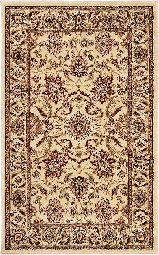SAFAVIEH Lyndhurst Collection Accent Rug - 3'3" x 5'3", Ivory & Ivory, Traditional Oriental Design, Non-Shedding & Easy Care, Ideal for High Traffic Areas in Entryway, Living Room, Bedroom (LNH216A)