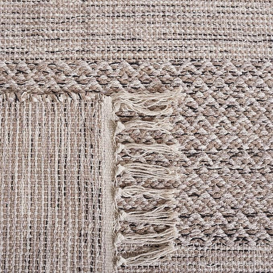 SAFAVIEH Montauk Collection Accent Rug - 3' x 5', Ivory & Steel Grey, Handmade Flat Weave Boho Farmhouse Cotton Tassel Fringe, Ideal for High Traffic Areas in Entryway, Living Room, Bedroom (MTK330M)