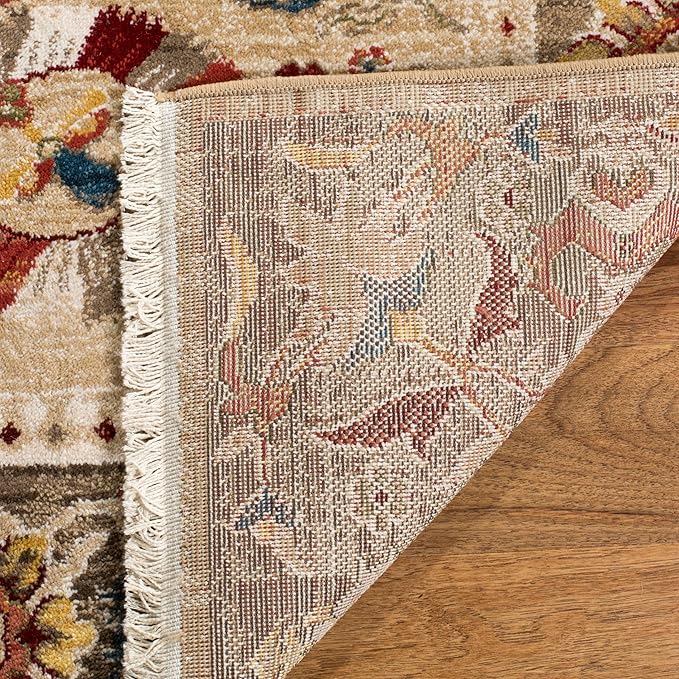 SAFAVIEH Kashan Collection Runner Rug - 2'6" x 14', Beige & Taupe, Traditional Oriental Design, Non-Shedding & Easy Care, Ideal for High Traffic Areas in Living Room, Bedroom, Dining (KSN303K-214)