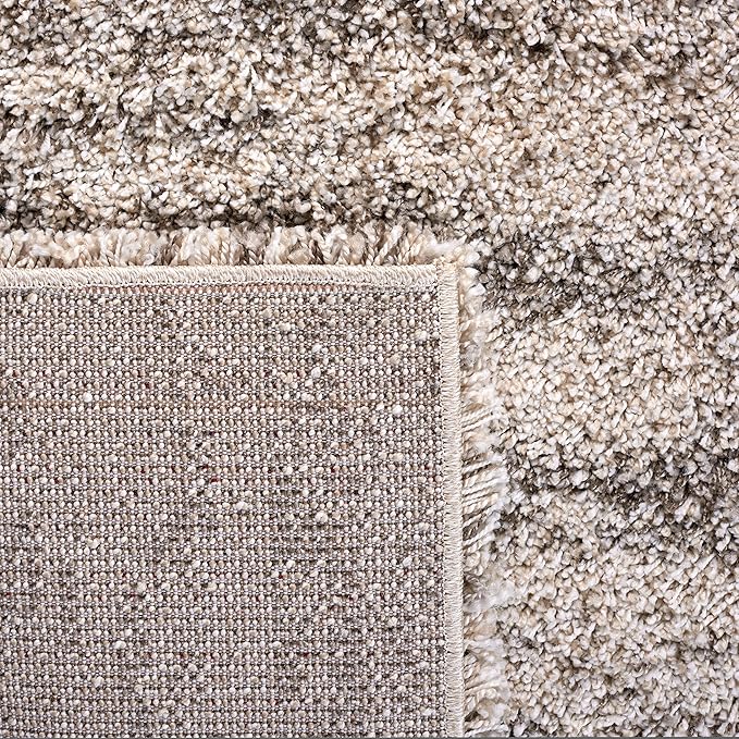 SAFAVIEH Hudson Shag Collection Accent Rug - 4' x 6', Ivory & Grey, Modern Design, Non-Shedding & Easy Care, 2-inch Thick Ideal for High Traffic Areas in Entryway, Living Room, Bedroom (SGH206A)