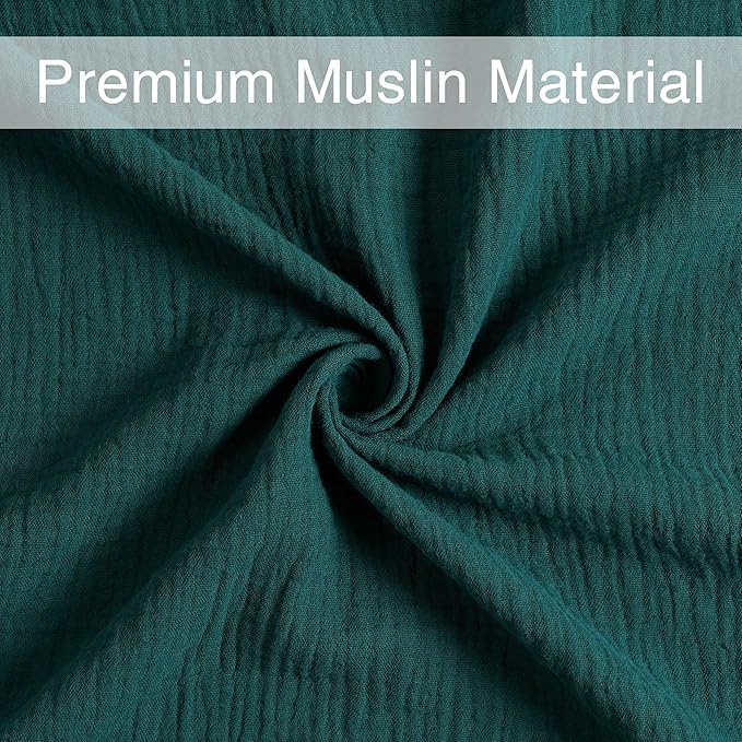 Meracorallo Muslin Swaddle Blanket, 100% Cotton Receiving Blanket Soft and Breathable Swaddle Wrap for Baby Boys and Girls, Dark Green