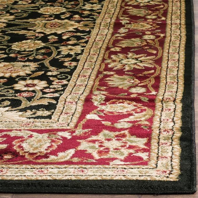 SAFAVIEH Lyndhurst Collection Area Rug - 10' Square, Black & Red, Traditional Oriental Design, Non-Shedding & Easy Care, Ideal for High Traffic Areas in Living Room, Bedroom (LNH212G)