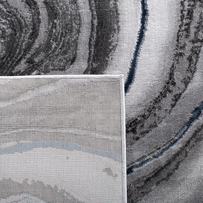 SAFAVIEH Craft Collection Accent Rug - 4' x 6', Grey & Blue, Modern Abstract Design, Non-Shedding & Easy Care, Ideal for High Traffic Areas in Entryway, Living Room, Bedroom (CFT819N)
