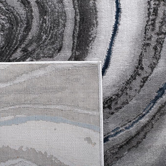 SAFAVIEH Craft Collection Accent Rug - 2'3" x 4', Grey & Blue, Modern Abstract Design, Non-Shedding & Easy Care, Ideal for High Traffic Areas in Entryway, Living Room, Bedroom (CFT819N)