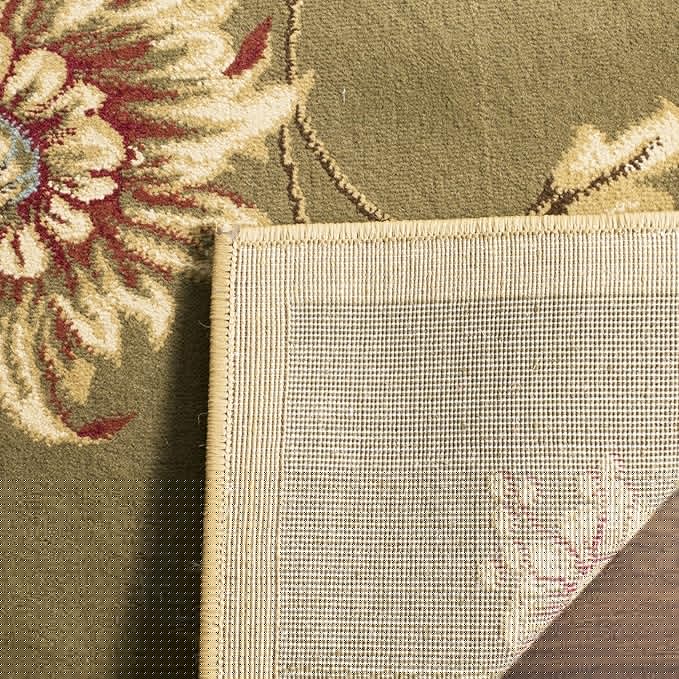 SAFAVIEH Lyndhurst Collection Area Rug - 8'9" x 12', Green & Multi, Traditional Floral Design, Non-Shedding & Easy Care, Ideal for High Traffic Areas in Living Room, Bedroom (LNH552-5291)