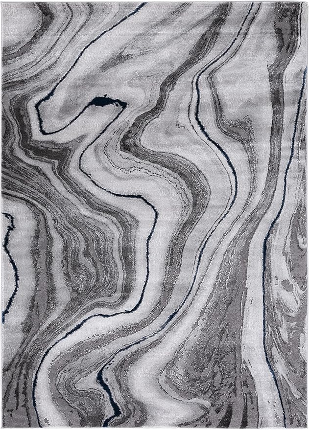 SAFAVIEH Craft Collection Accent Rug - 4' x 6', Grey & Blue, Modern Abstract Design, Non-Shedding & Easy Care, Ideal for High Traffic Areas in Entryway, Living Room, Bedroom (CFT819N)