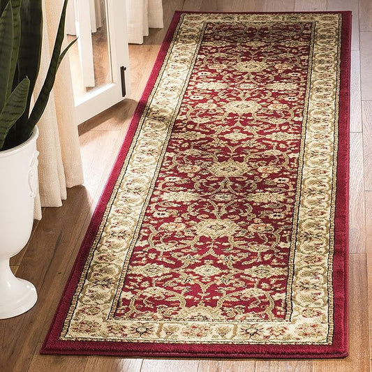 SAFAVIEH Lyndhurst Collection Runner Rug - 2'3" x 8', Red & Ivory, Traditional Oriental Design, Non-Shedding & Easy Care, Ideal for High Traffic Areas in Living Room, Bedroom (LNH212F)