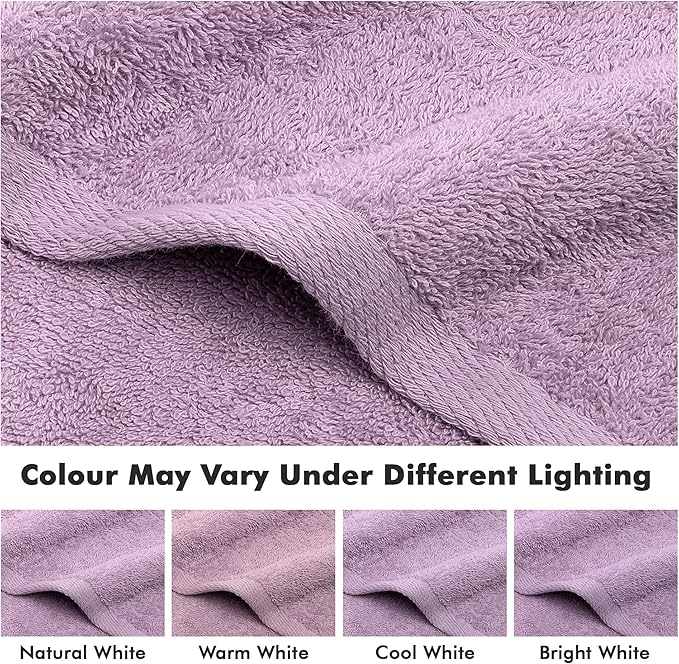 100% Cotton Hand Towels for Bathroom – Soft & Absorbent Towel Set– Pack of 6 Small Towel (34x20in) – Quick Dry Luxury Cotton Hand Towels – Lilac