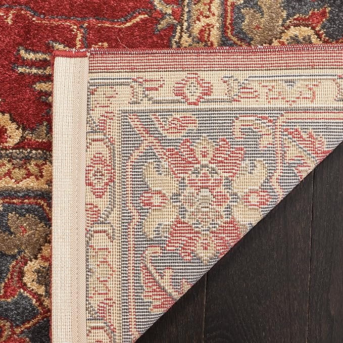 SAFAVIEH Mahal Collection Area Rug - 10' x 14', Red & Navy, Traditional Oriental Design, Non-Shedding & Easy Care, Ideal for High Traffic Areas in Living Room, Bedroom (MAH693F)
