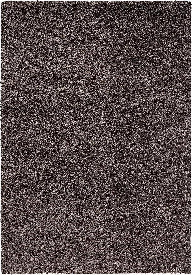 SAFAVIEH Santa Monica Shag Collection 5'3" x 7'6" Mushroom SGN725 Solid Non-Shedding Living Room Bedroom Dining Room Entryway Plush 2-inch Thick Area Rug