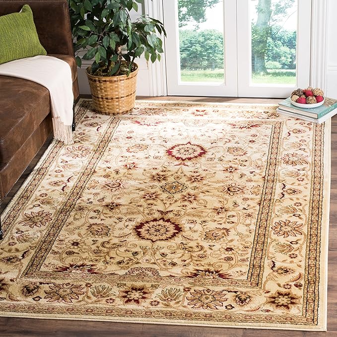 SAFAVIEH Lyndhurst Collection Accent Rug - 4' x 6', Ivory & Ivory, Traditional Oriental Design, Non-Shedding & Easy Care, Ideal for High Traffic Areas in Entryway, Living Room, Bedroom (LNH212L)