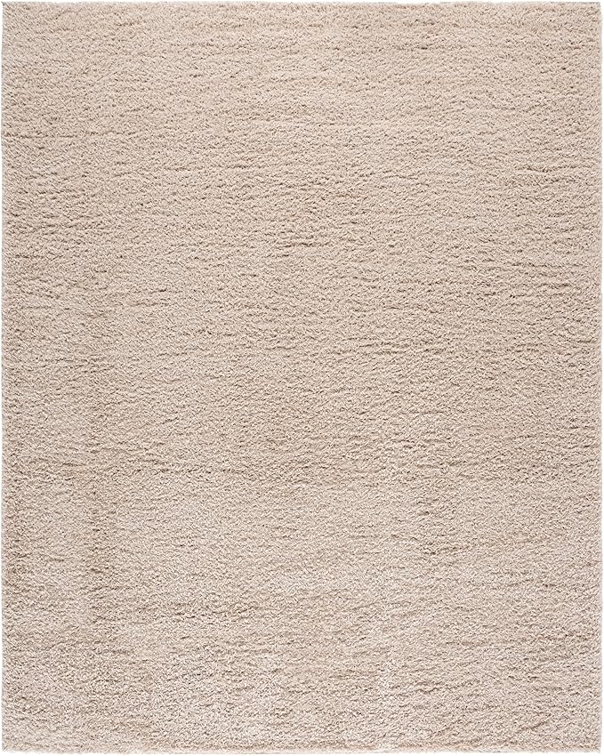 SAFAVIEH Area Rug 8x10 - Lindsay Shag Collection - Large - Beige, Non-Shedding & Easy Cleaning, Ultra Plush Thick Pile, Ideal for Living Room, Bedroom, Dining Space (LNS560B)