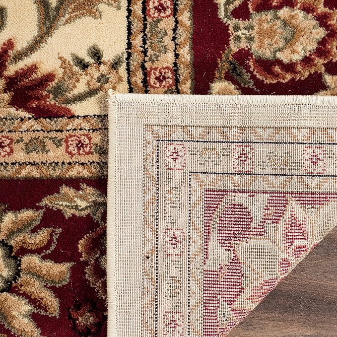 SAFAVIEH Lyndhurst Collection Area Rug - 9' x 12', Ivory & Red, Traditional Oriental Design, Non-Shedding & Easy Care, Ideal for High Traffic Areas in Living Room, Bedroom (LNH212K)
