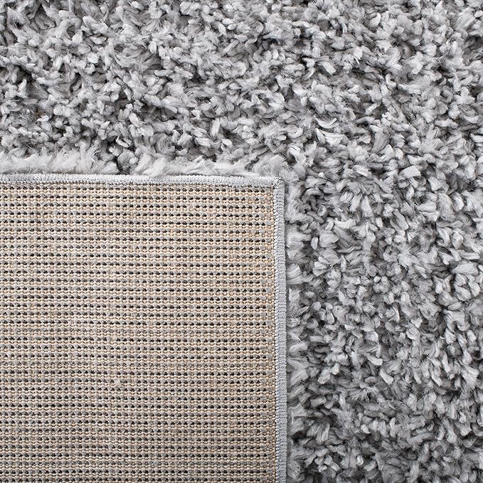SAFAVIEH August Shag Collection Area Rug - 9' x 12', Silver, Solid Design, Non-Shedding & Easy Care, 1.5-inch Thick Ideal for High Traffic Areas in Living Room, Bedroom (AUG200G)