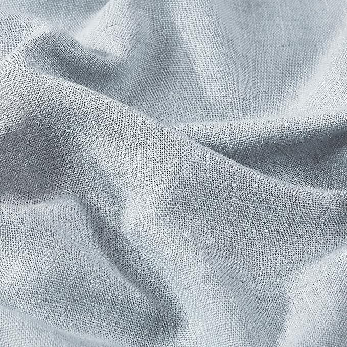 Vision Home Blue Fog Pinch Pleated Full Blackout Curtains Linen Blended Room Darkening Window Curtains 95 inch for Living Room Bedroom Thermal Insulated Pinch Pleat Drapes with Hooks 1 Panel 60"Wx95"L