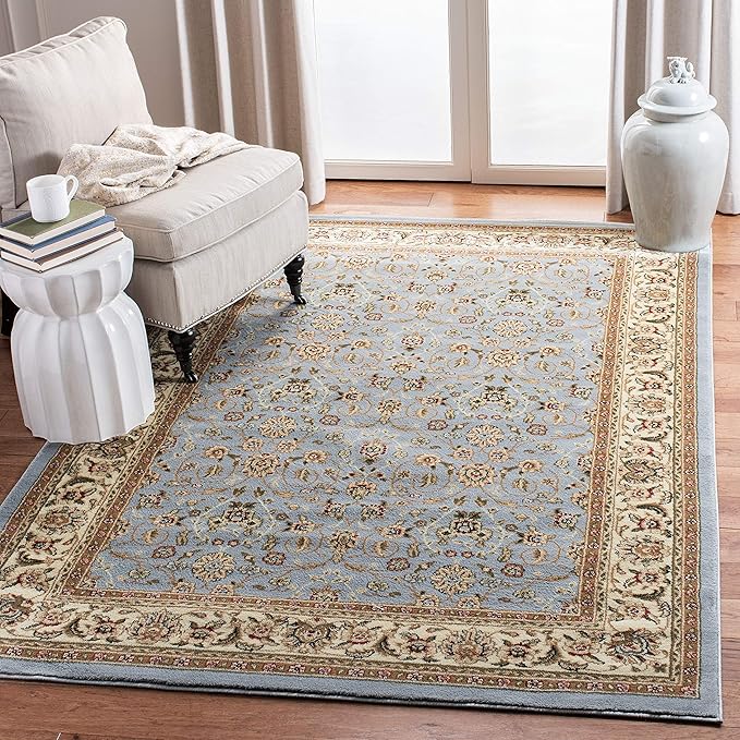 SAFAVIEH Lyndhurst Collection Area Rug - 6' x 9', Light Blue & Ivory, Traditional Oriental Design, Non-Shedding & Easy Care, Ideal for High Traffic Areas in Living Room, Bedroom (LNH312B)