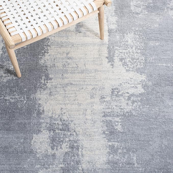 SAFAVIEH Jasper Collection Runner Rug - 2' x 12', Light Grey & Ivory, Modern Abstract Design, Non-Shedding & Easy Care, Ideal for High Traffic Areas in Living Room, Bedroom (JSP101F)