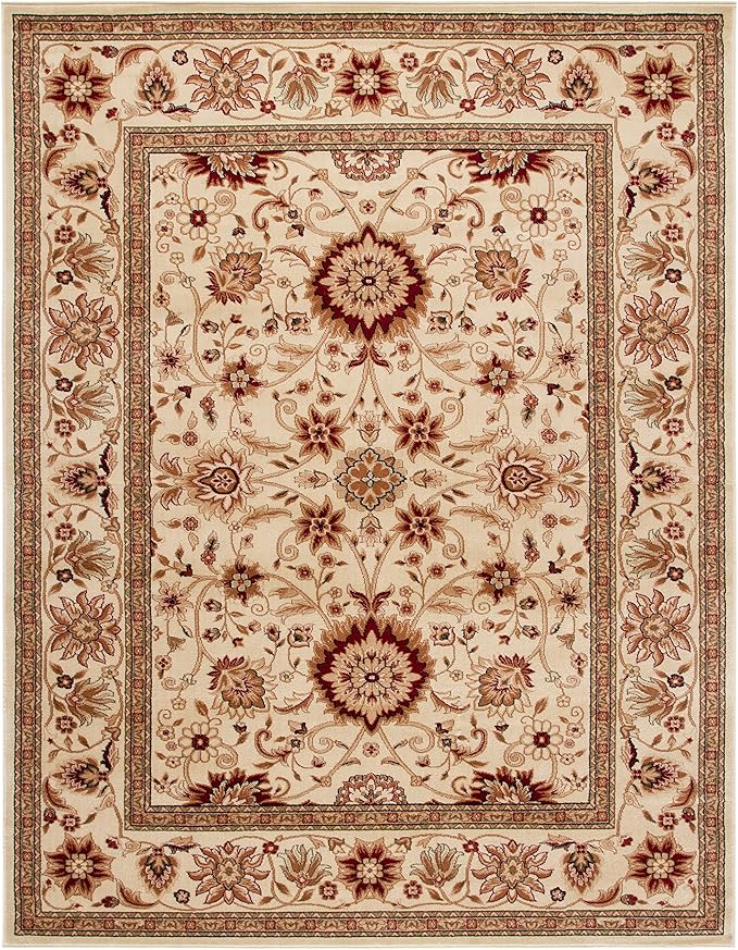 SAFAVIEH Lyndhurst Collection X-Large Area Rug - 11' x 15', Ivory & Ivory, Traditional Oriental Design, Non-Shedding & Easy Care, Ideal for High Traffic Areas in Living Room, Bedroom (LNH212L)