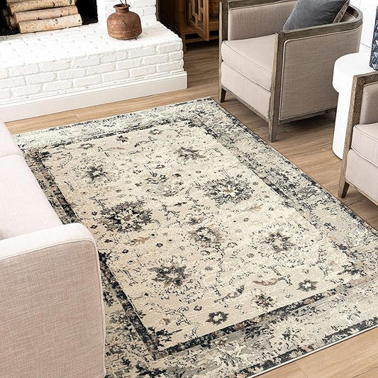 Mohawk Home Shea Traditional Floral Ornamental Light Gray 7' 10" x 10' Area Rug Perfect for Living Room, Dining Room, Office