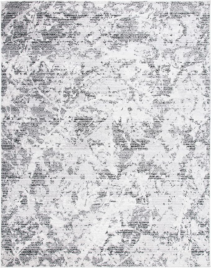 SAFAVIEH Skyler Collection Area Rug - 9' x 12', Charcoal & Ivory, Modern Abstract Design, Non-Shedding & Easy Care, Ideal for High Traffic Areas in Living Room, Bedroom (SKY186L)