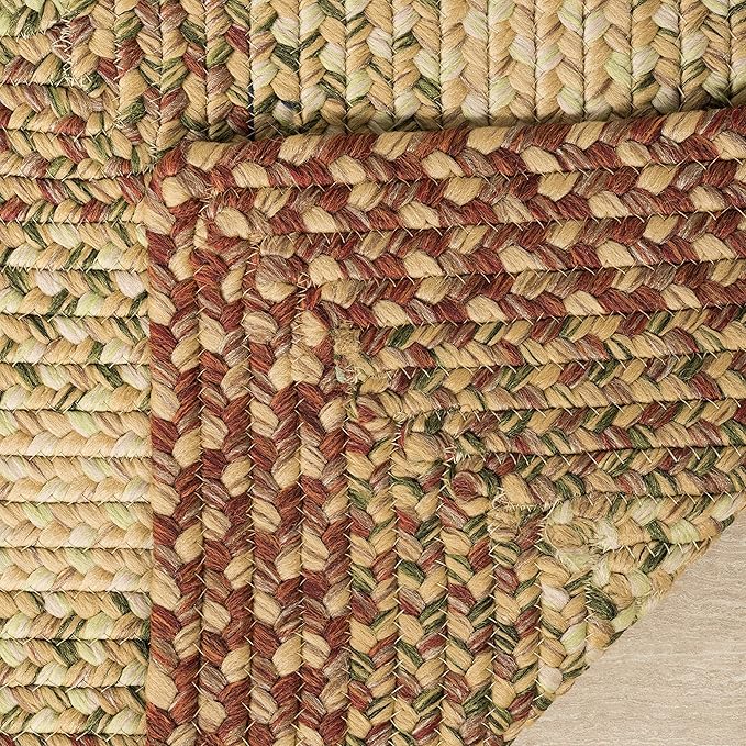 SAFAVIEH Washable Rug Outdoor Braided Collection - 6' Square, Rust & Multi, Handmade & Reversible, Non-Shedding & Easy to Clean, Ideal for Patio, Backyard, Mudroom (BRD303A)
